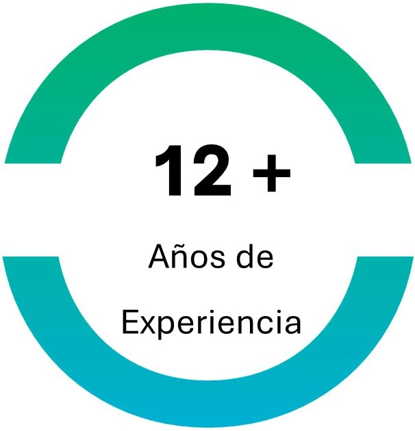 Más de 12 años de experiancia.