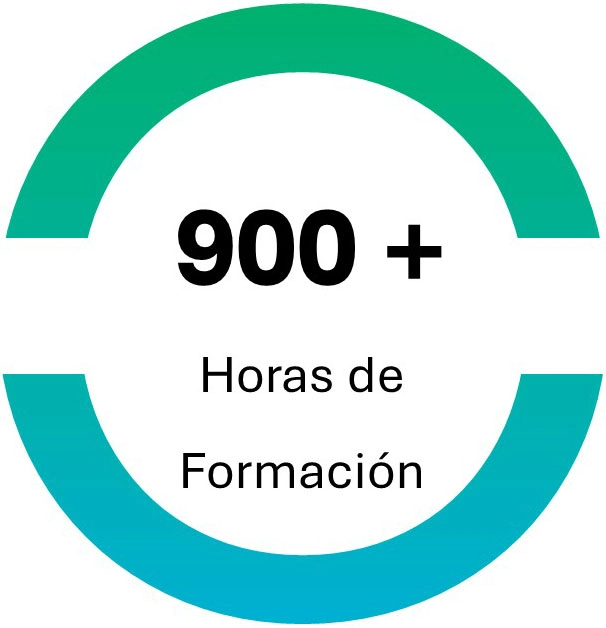 900 + Horas de formación